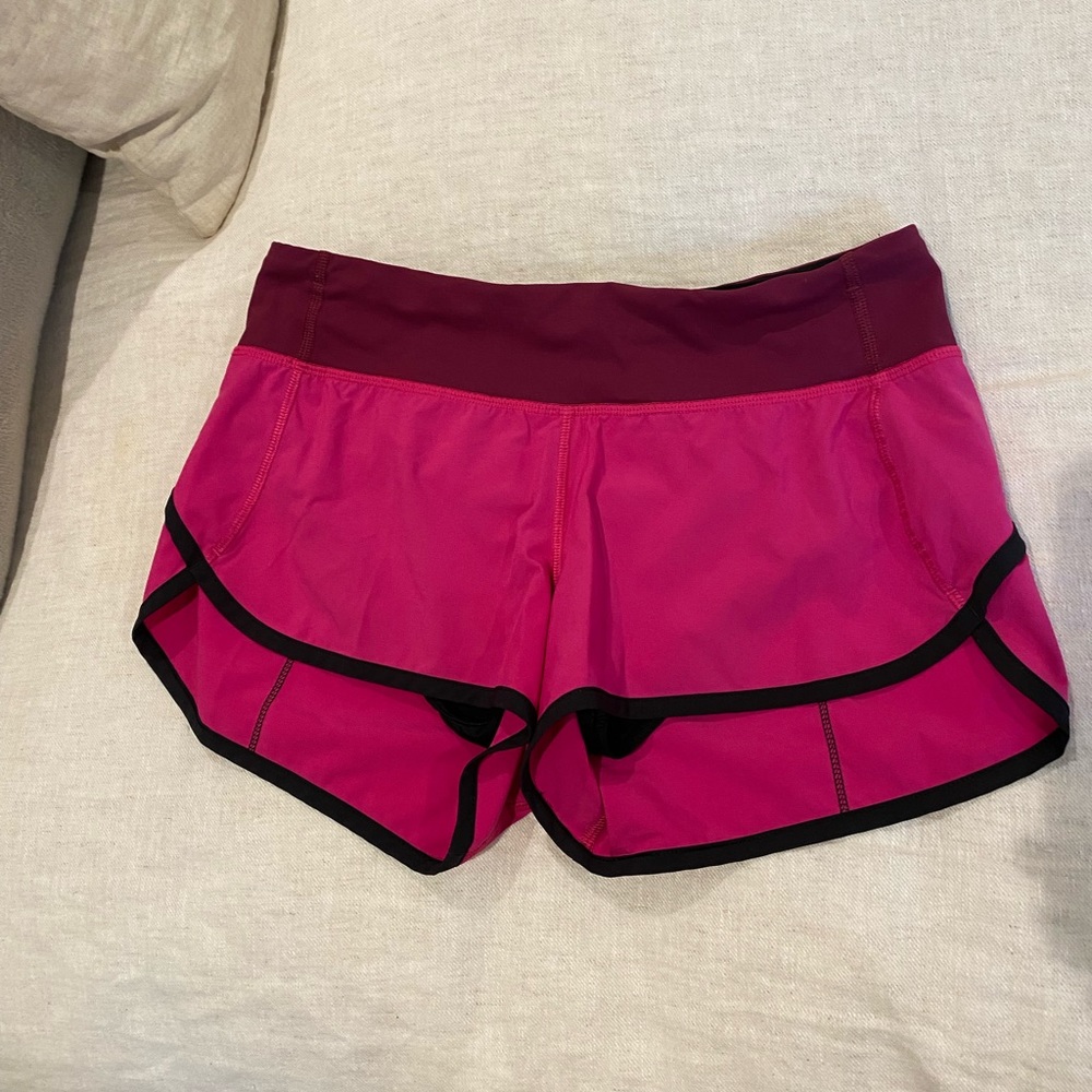 Lululemon speed shorts, pink, size 4!